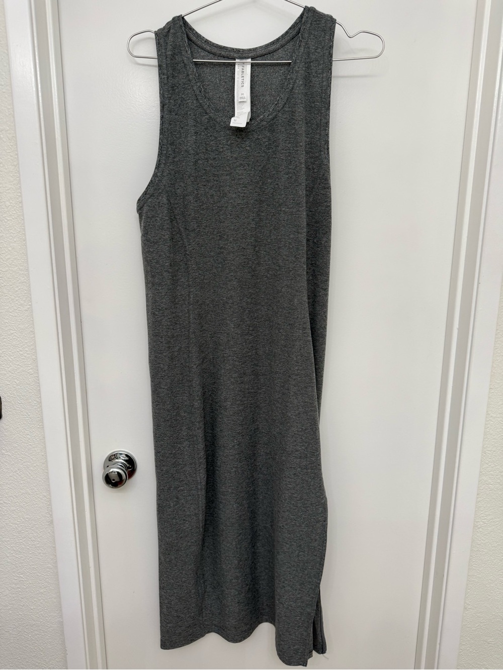 Fabletics Charcoal Gray Sleeveless Maxi Tank Dress